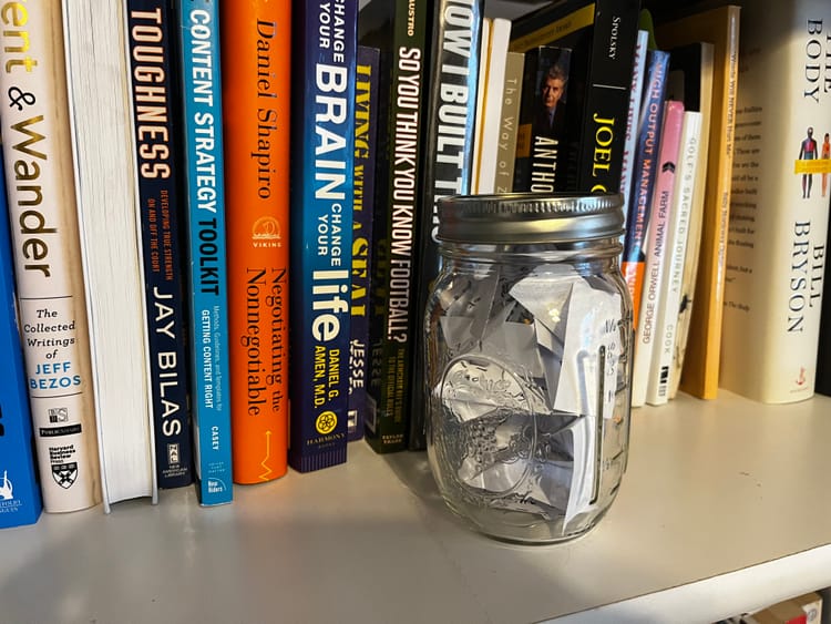 Exercise: Put Your Stories in a Jar on the Shelf